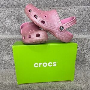 Kids/Girls Sparkly Pink Crocs Sandals - size 2